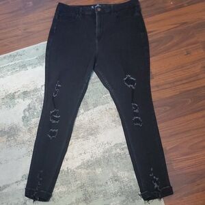 Hollister Black Distressed Skinny Jeans
